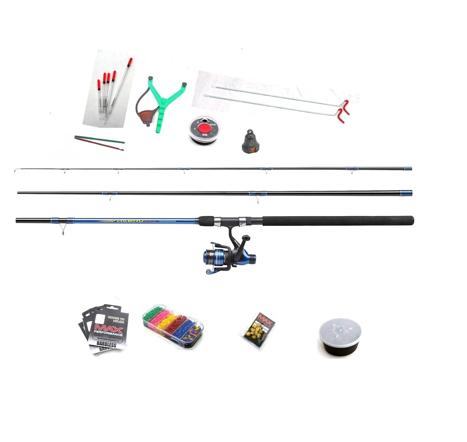 Shakespeare Float Fishing Set Kit Rod Reel Hooks Floats Rest Catapult Baitbox