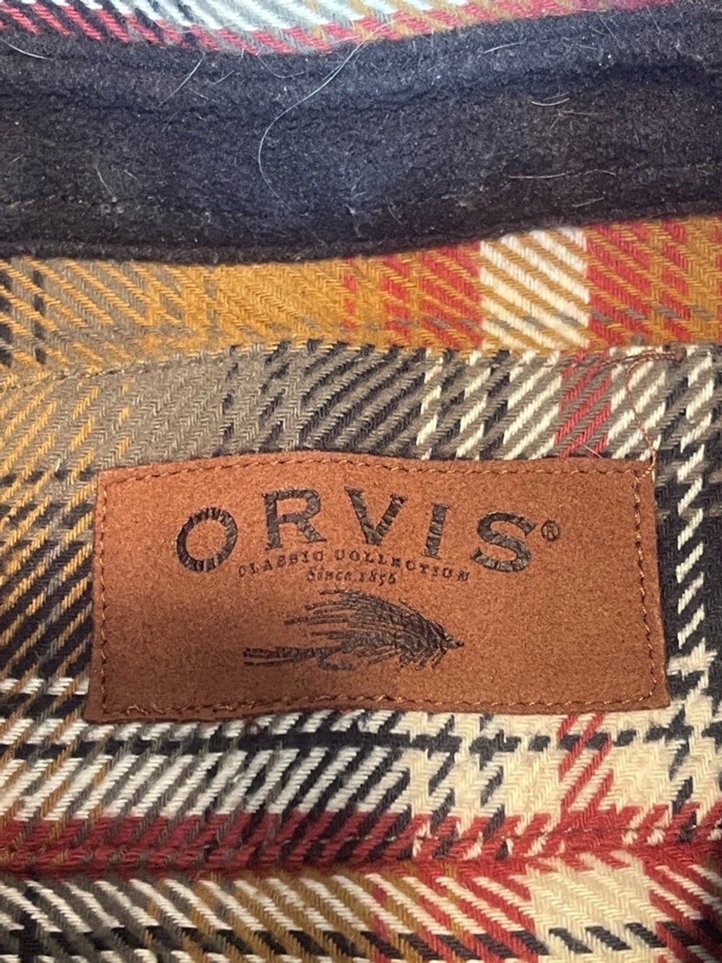 Orvis Heavyweight Plaid Flannel Shacket Side Pockets Lined Earth Tone Men’s XL