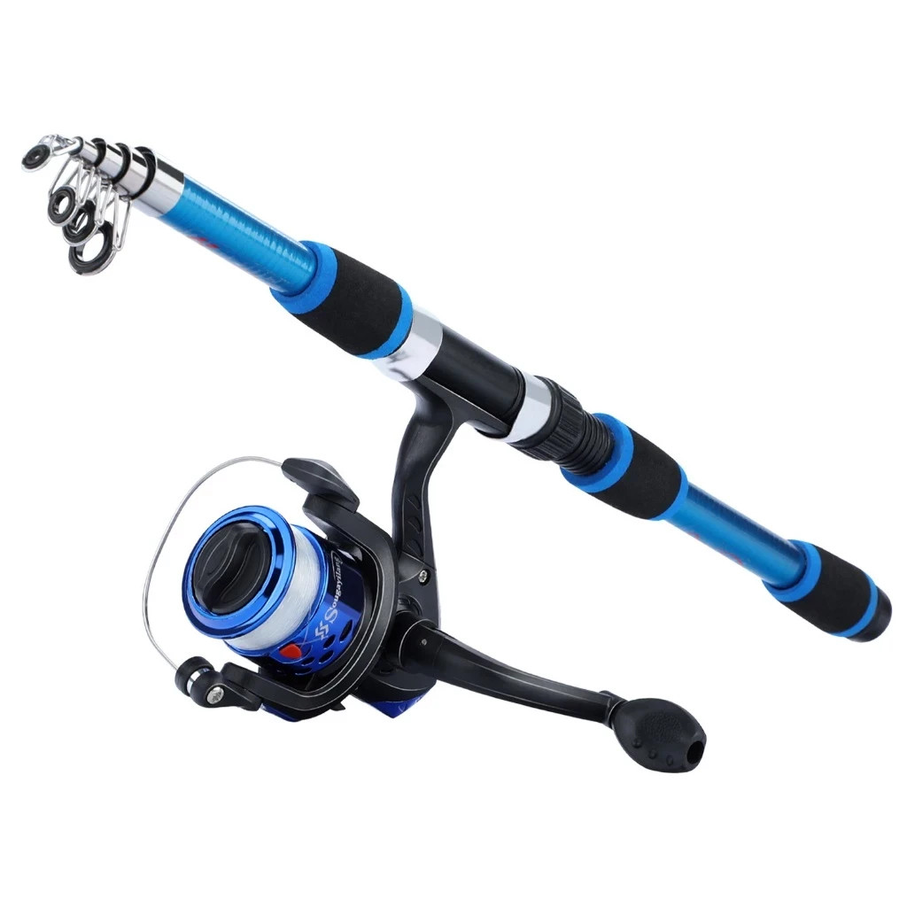 Sougayilang Mini Fishing Rod Durable Glass Fiber Portable Travel Spinning Pole