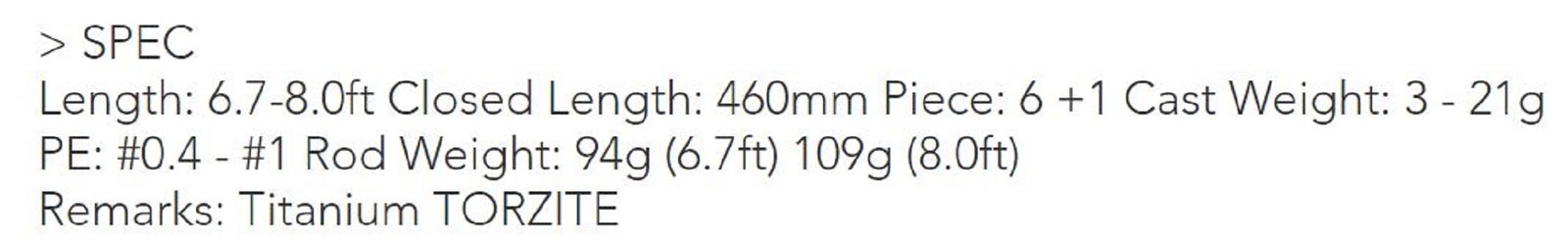 Transcendence Rod Spinning Batuta 80S Eging Light Game 6.7-8 ft (0884)