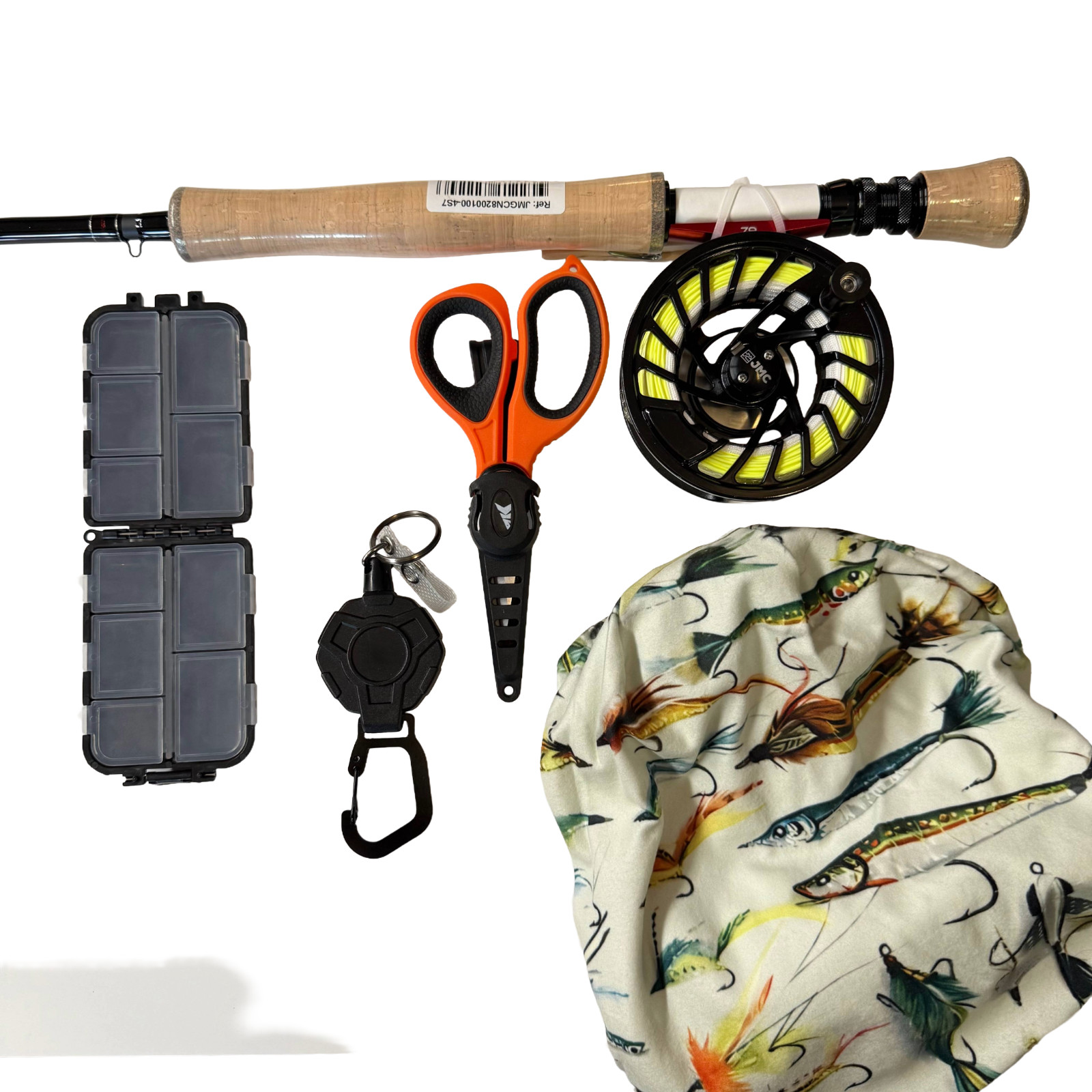 NEW – French JMC Flyfishing Rod/Reel Combo “Lake” #6/7 10′ w/ Fish Beanie & MORE