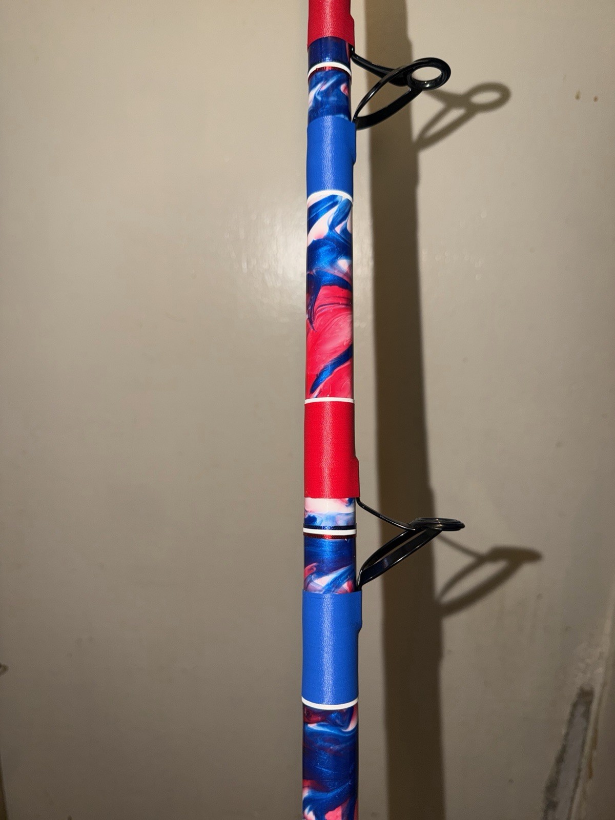 CUSTOM SHARK ROD 9 FT RED, WHITE.BLUE 80-130- LB STUART UB-4 NEW