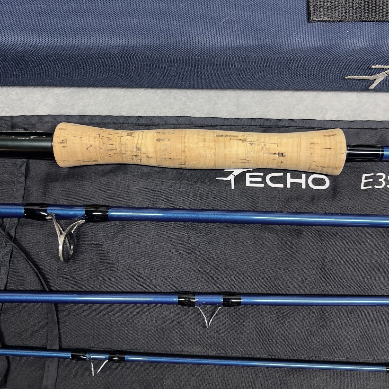 ECHO E3S-ti 8wt. 9’ft Fly Rod Saltwater Titanium Guides Blue 4 Piece Case