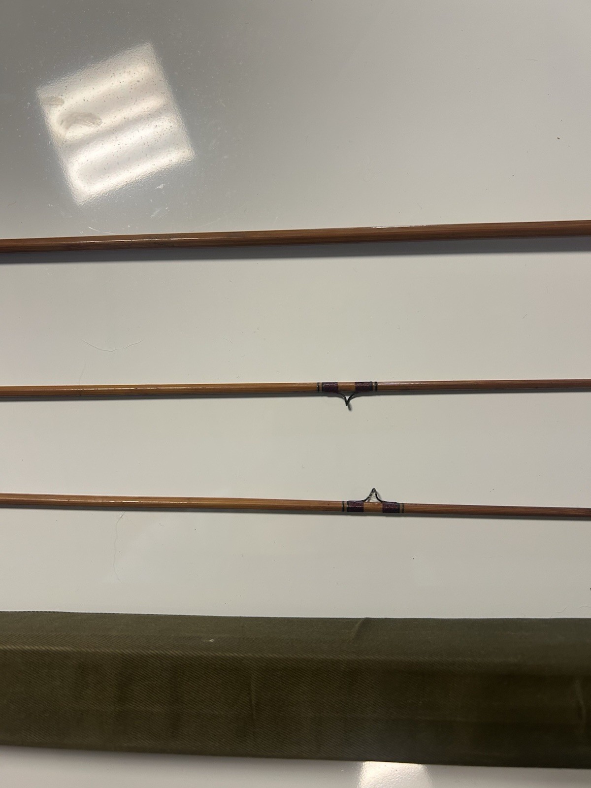 Rare Charles Kent 7’6” Split Bamboo Fly Rod | 3 Piece / 2 Tips | Original Tube &