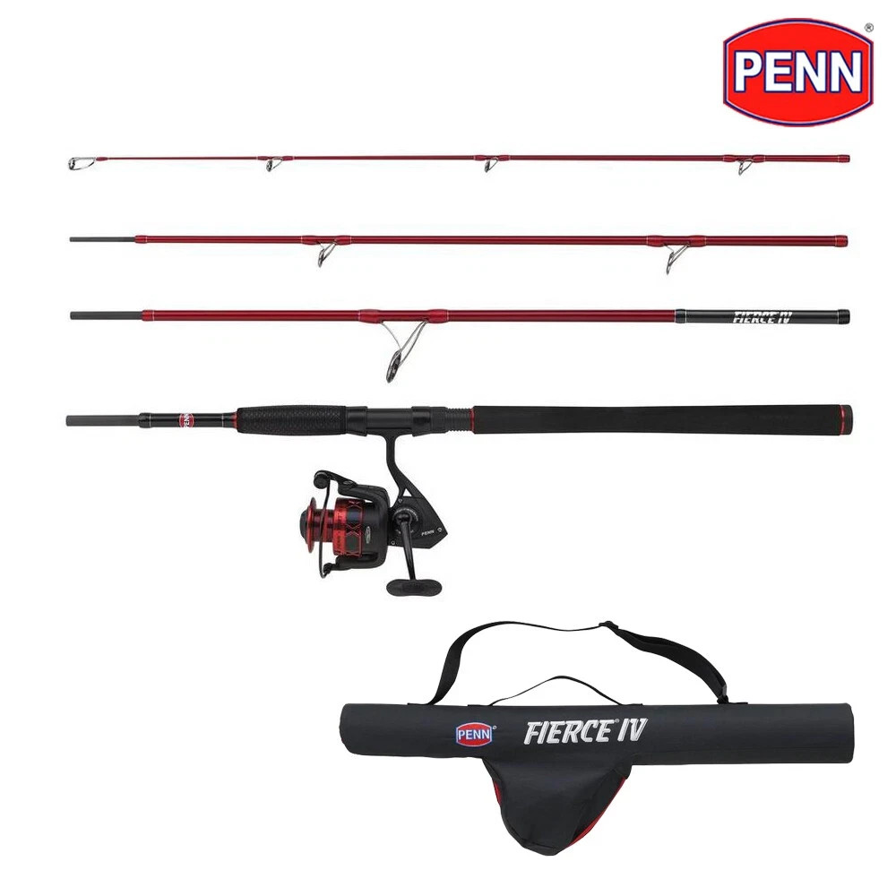 Penn Fierce IV Travel Spin Rod and Reel Combo 9ft – 20-80g 4 piece + Tube Bass