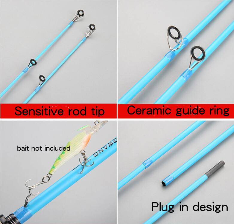 Casting Spinning Fishing Rods 1.65m/1.8m Carbon Fiber Rod 2 Section Travel Poles