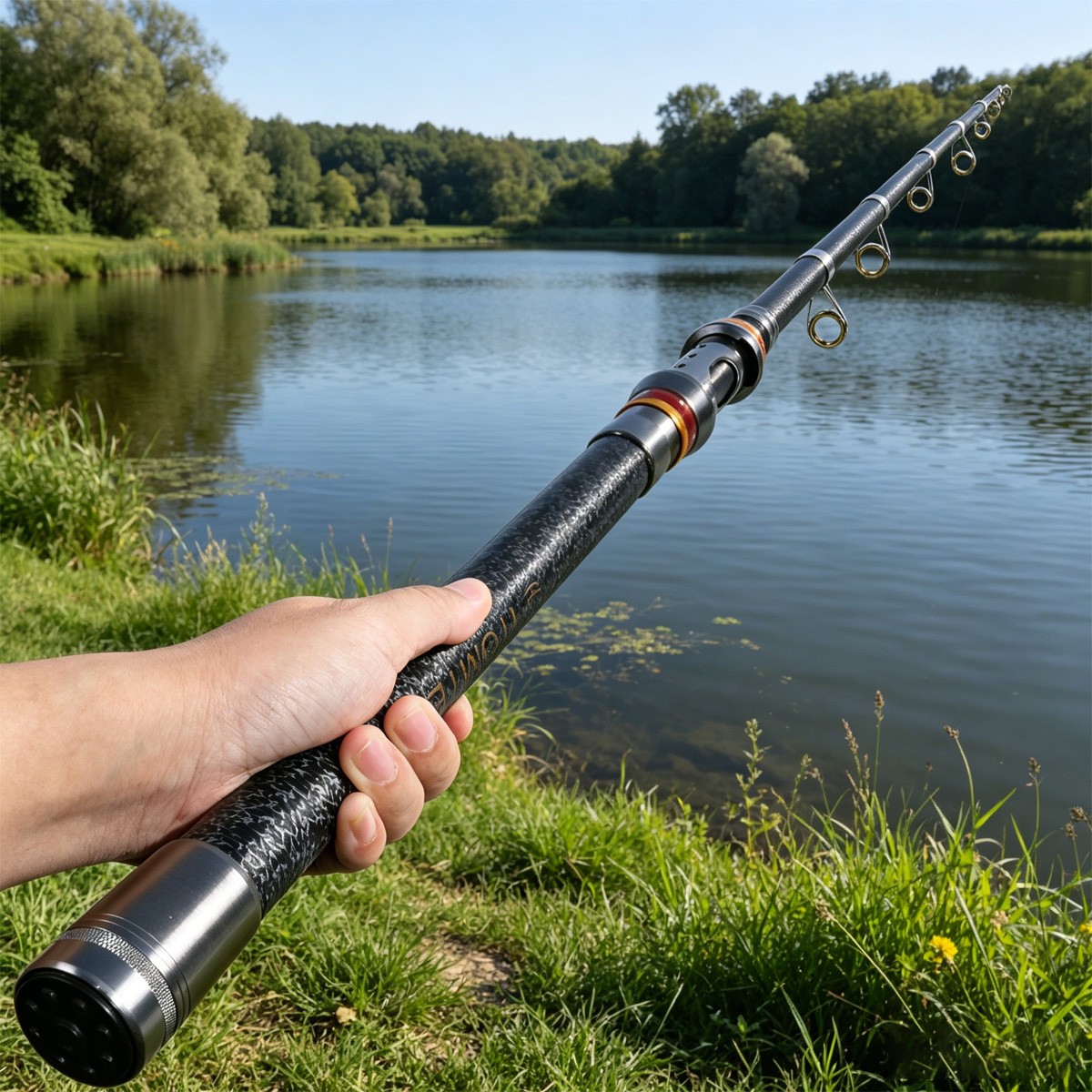 Carbon Fiber Fishing Rod Portable Spinning Pole Telescopic Fishing Rod Saltwater