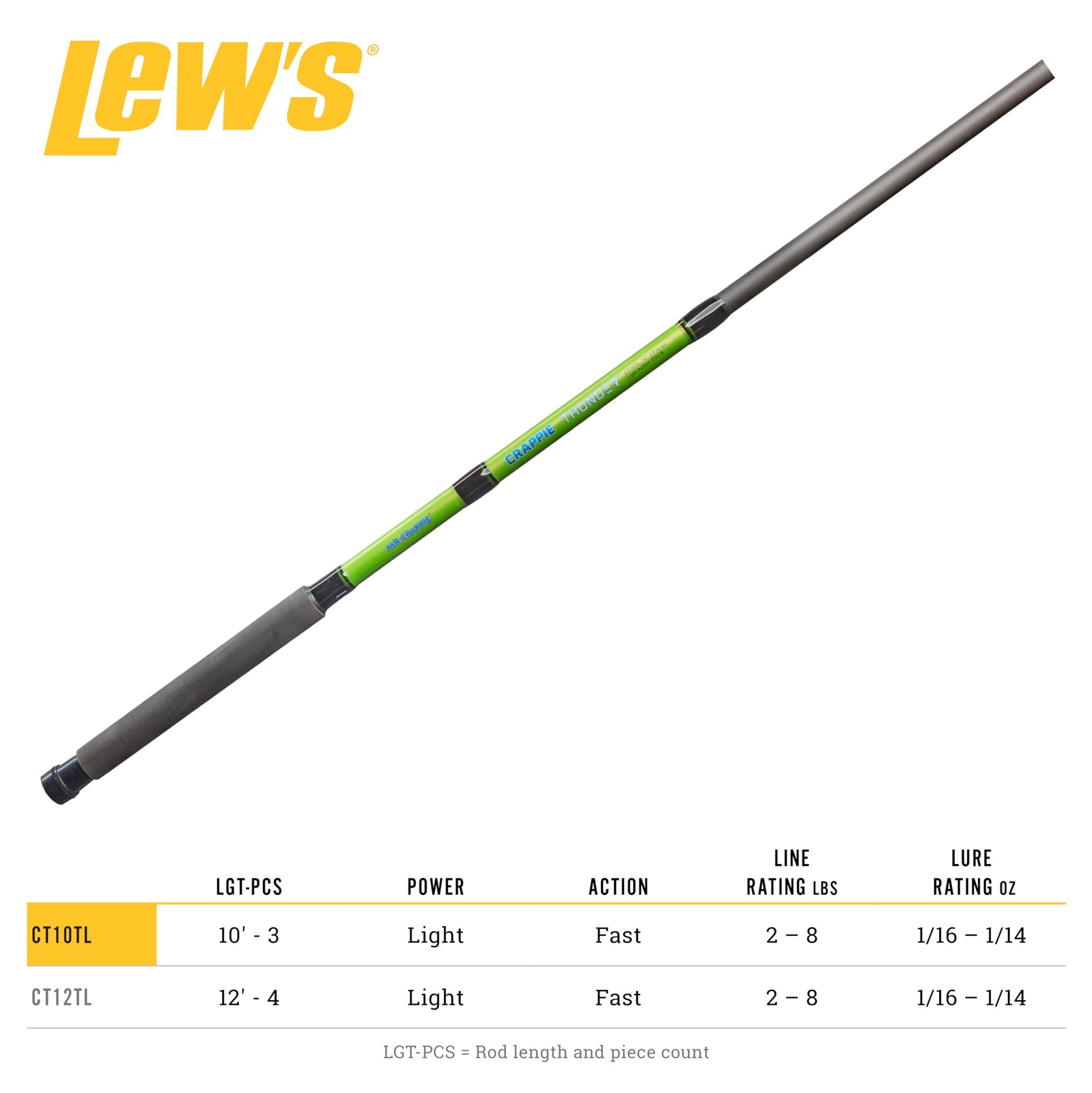 Lew’S Lews Crappie Thunder Telescopic Rod 10-Foot 3-Piece Fishing Rod Light