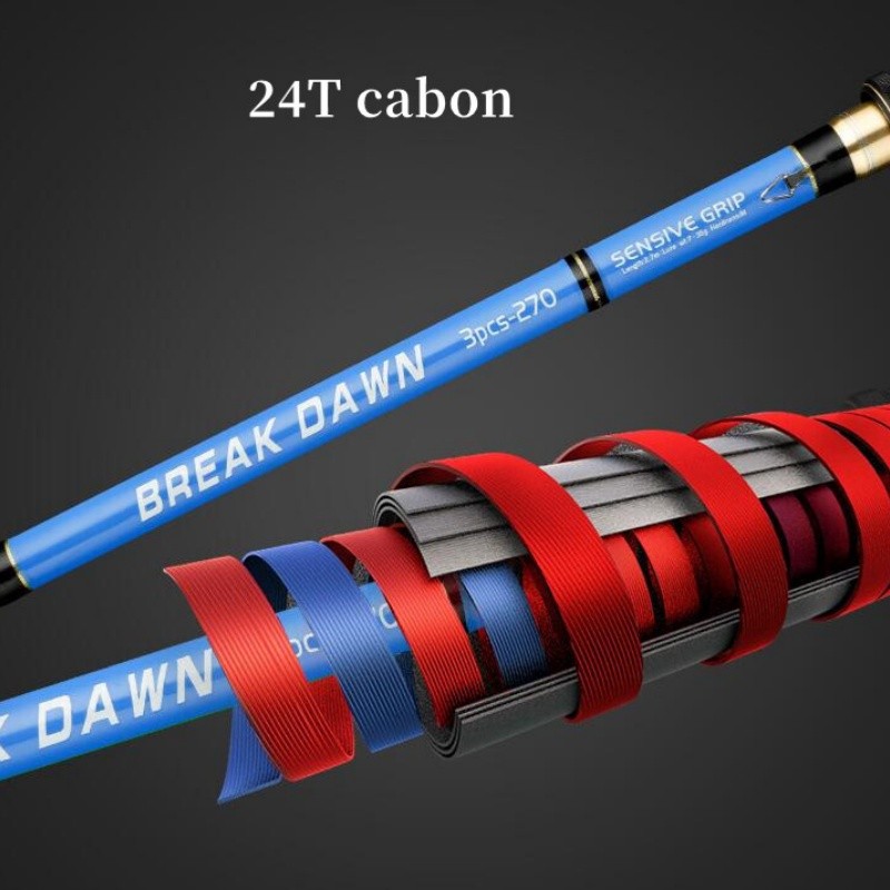 Fishing Rods Carbon Fiber Spinning Casting Rod 1.8-2.7m Fishing Pole 3 Sections