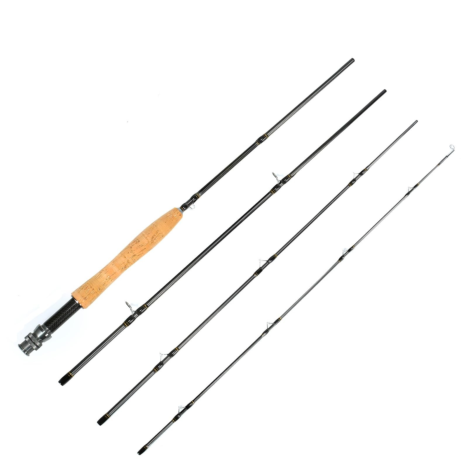 Portable Carbon Fiber Fly Fishing Rod 4 Pieces, Lightweight Fast Action 6’8″ 2-3