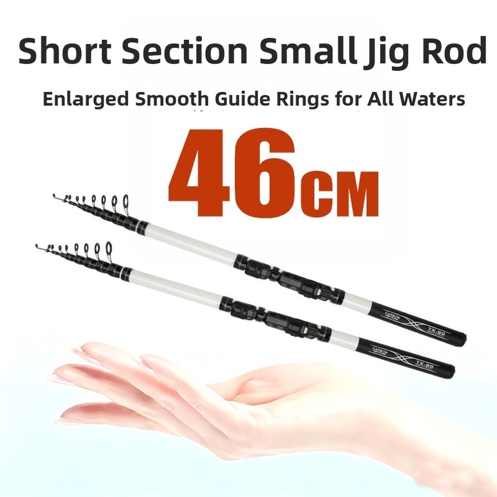 1.8m to 3.0m Telescopic Fishing Rod Carbon Fiber with Anti-Shedding Guide Rings