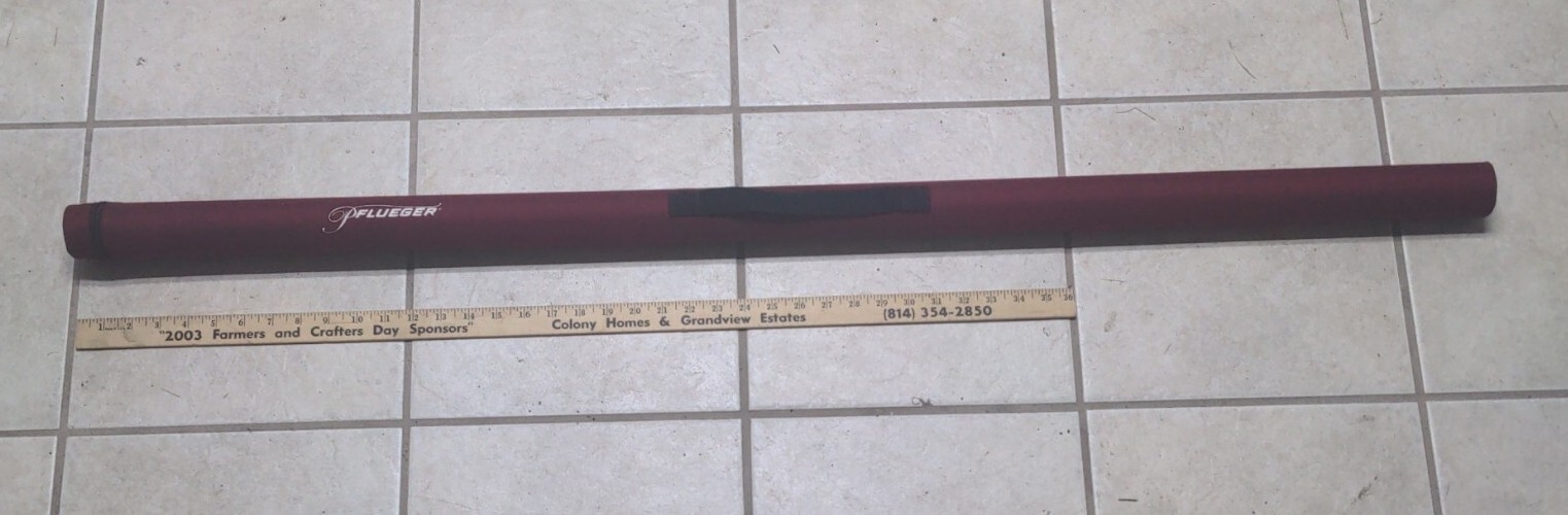Pflueger Fly Fishing Rod Carry Carrying Case 51″ Length Hard Protective Rare USA