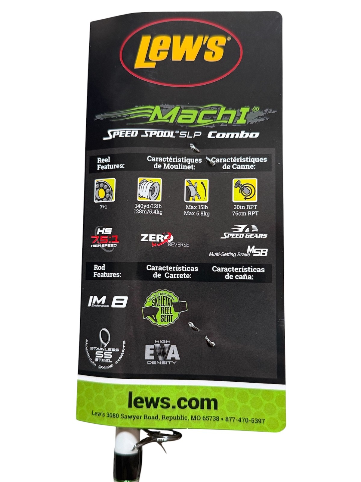 2 LOT Lew’s Mach I 6’10 Casting Rod IM8 Graphite MH1610MHC