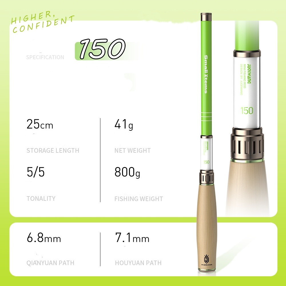 1X 1.5m – 2.4m Outdoor Ultra-Short Section Stream Fishing Rod Fishing Gear
