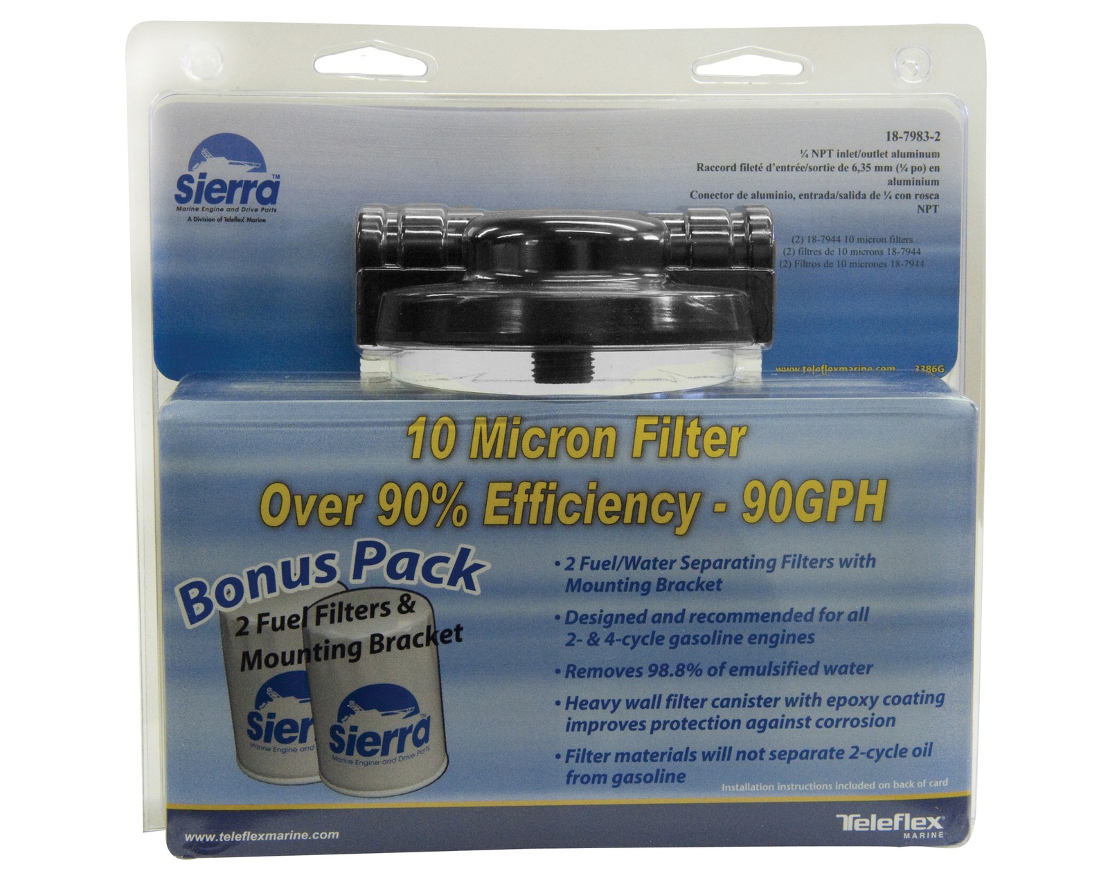 Sierra International 18-7983-2 10 Micron Marine Fuel Filter Kit for Fuel Inje…