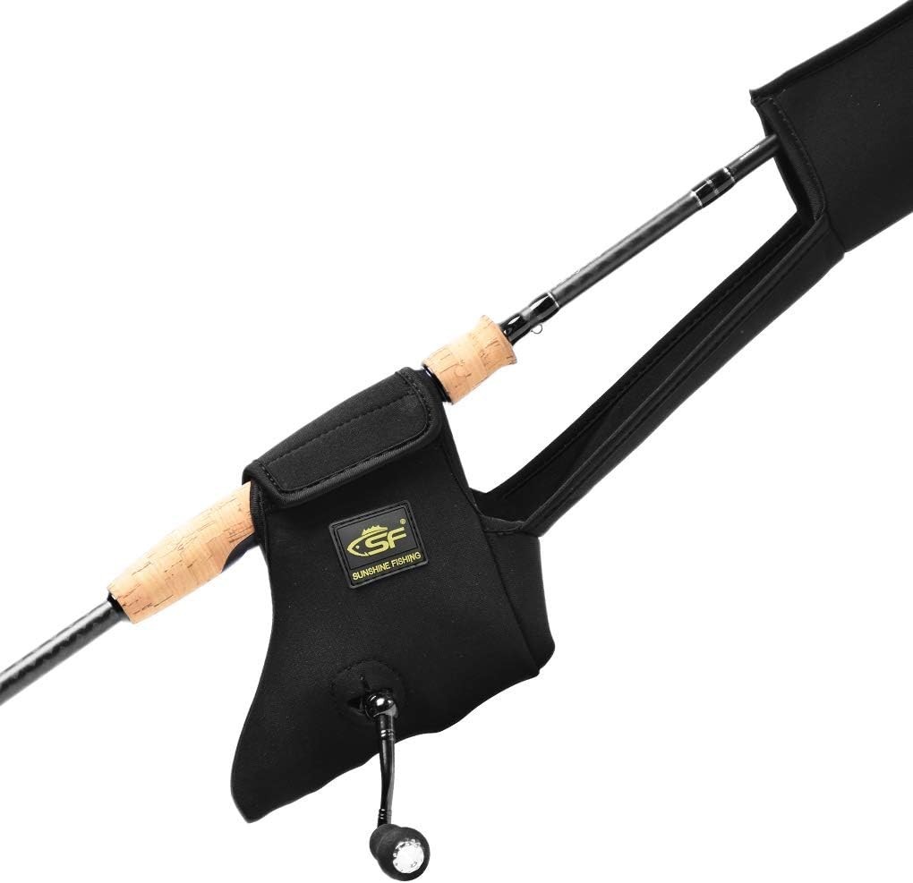 SF Fishing Rod Sleeve Cover Rod Socks Black Spinning Reel Pro 7-7’3″ 3000 Size