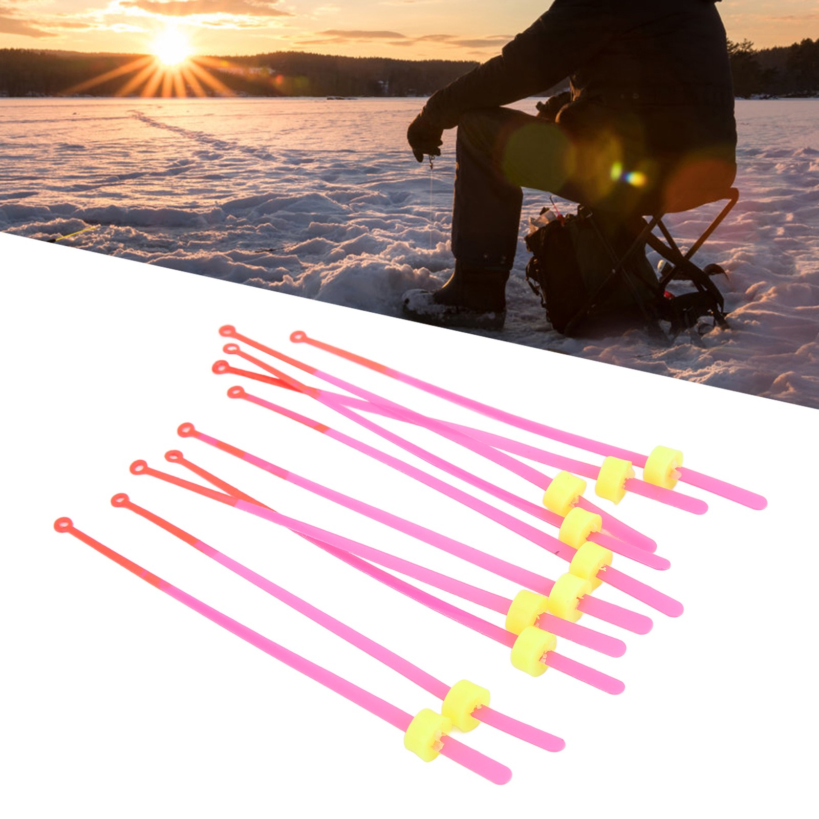 10-Pack Ice Fishing Rod Tip ABS Mini Top Section Pole Extension 12cm
