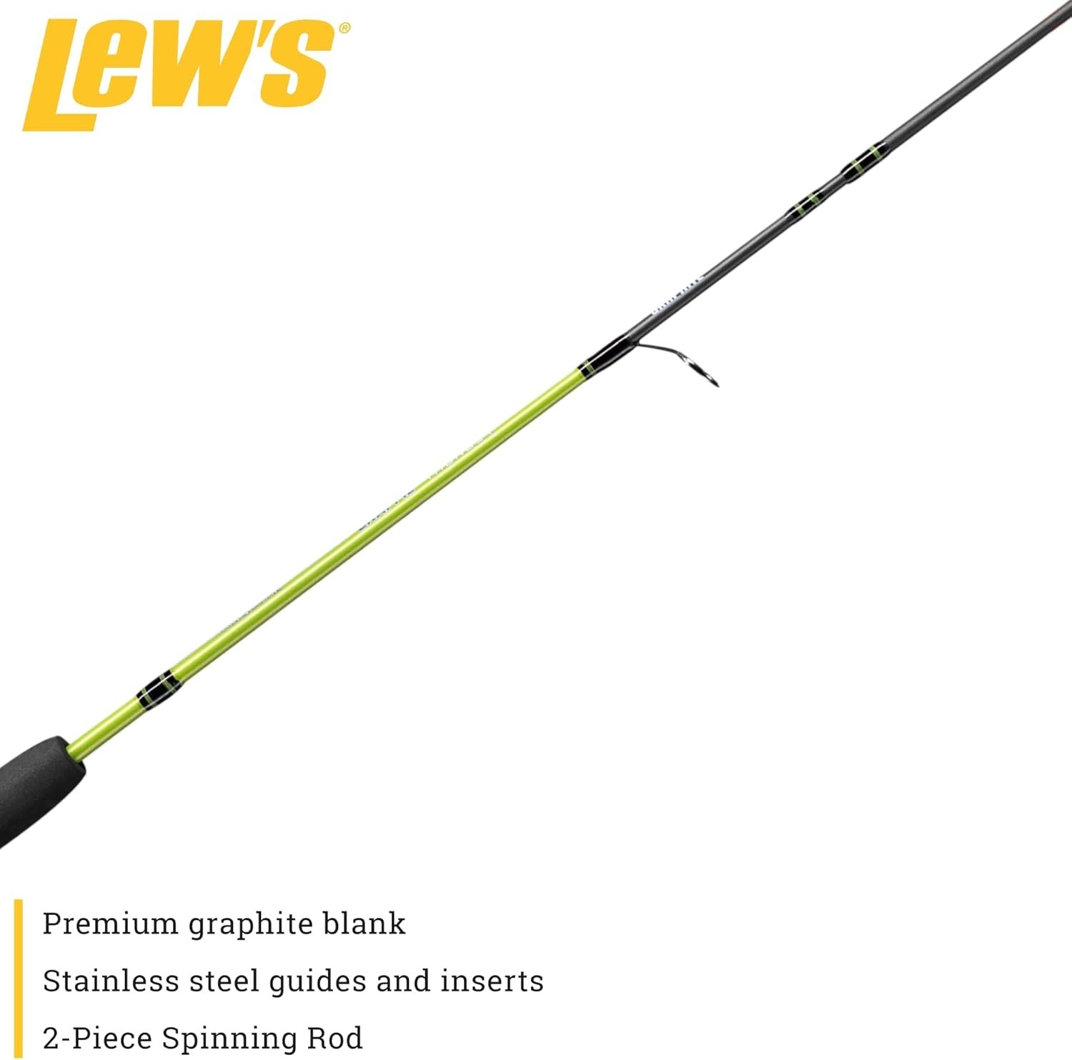 Crappie Thunder Spinning Fishing Rod, Light Power, Fast Action, 2-Piece Grap…