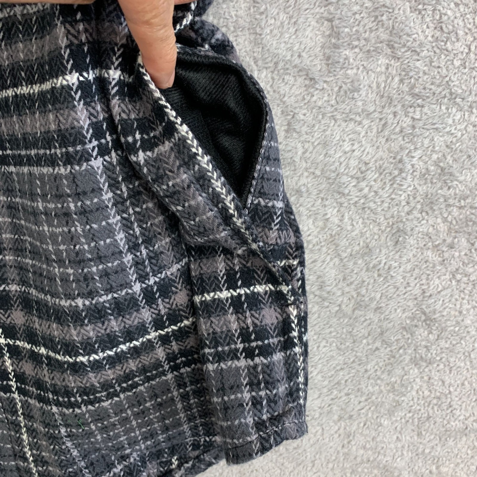 Orvis Men’s S Black & Gray Classic Collection Plaid Flannel Shirt JacketM1140