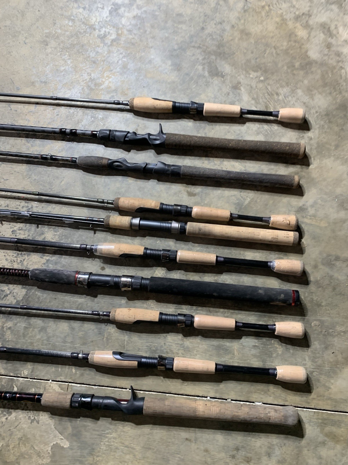 LOT OF 10 Assorted Brands FISHING RODS (BROKEN)
