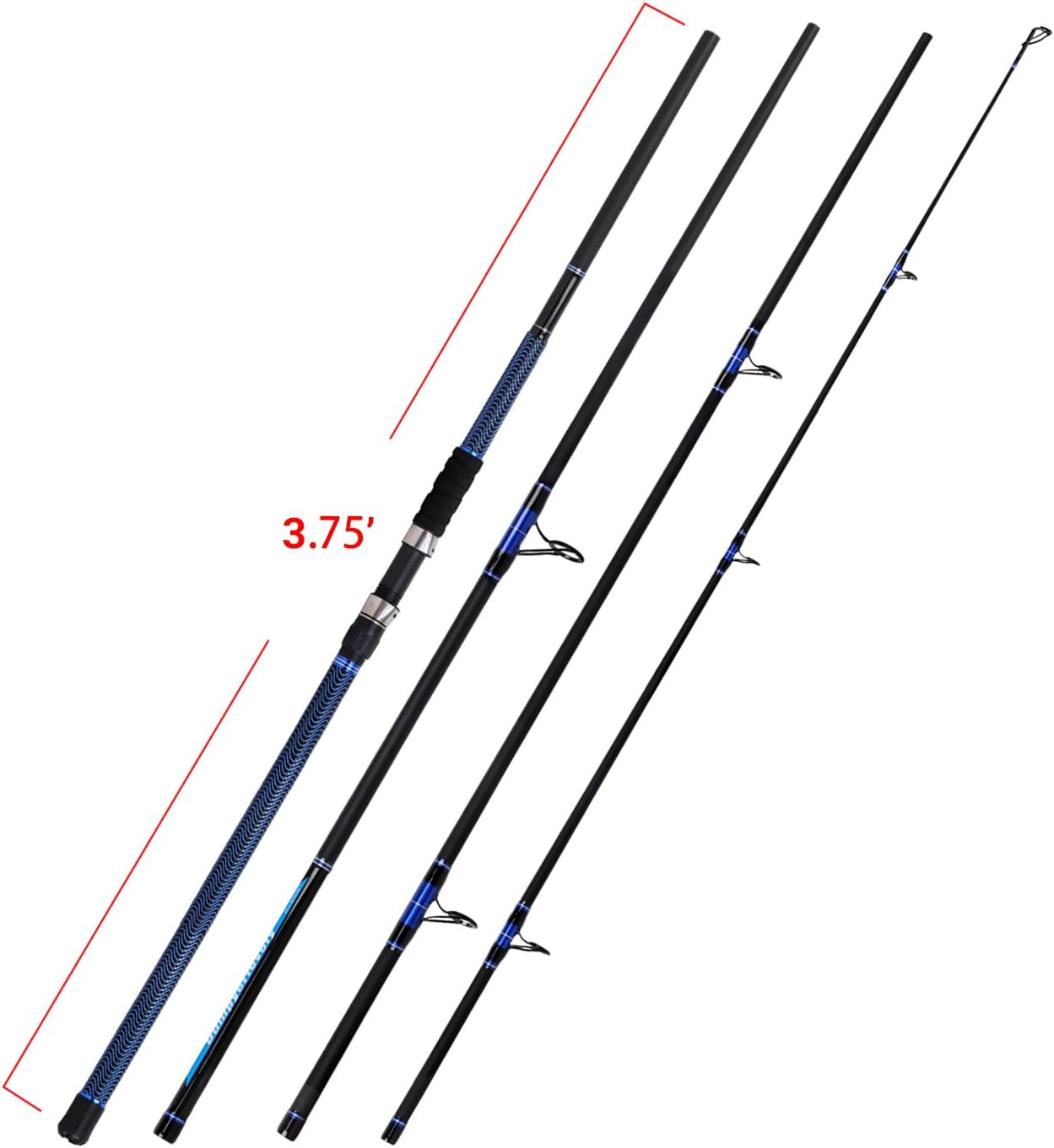 Surf Fishing Rod Carbon Surf Spinning Rod Portable Travel Saltwater Beach Blue S
