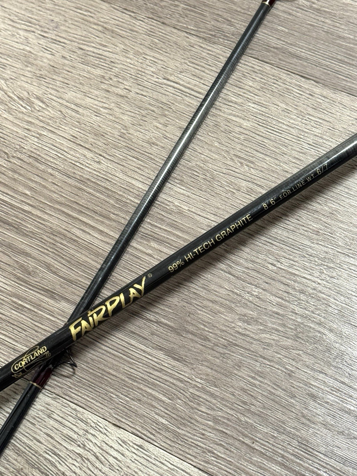 CORTLAND FairPlay Hi-tech GRAPHITE FLY FISHING ROD 8’6″ Line Wt 6/7 . 2 Piece
