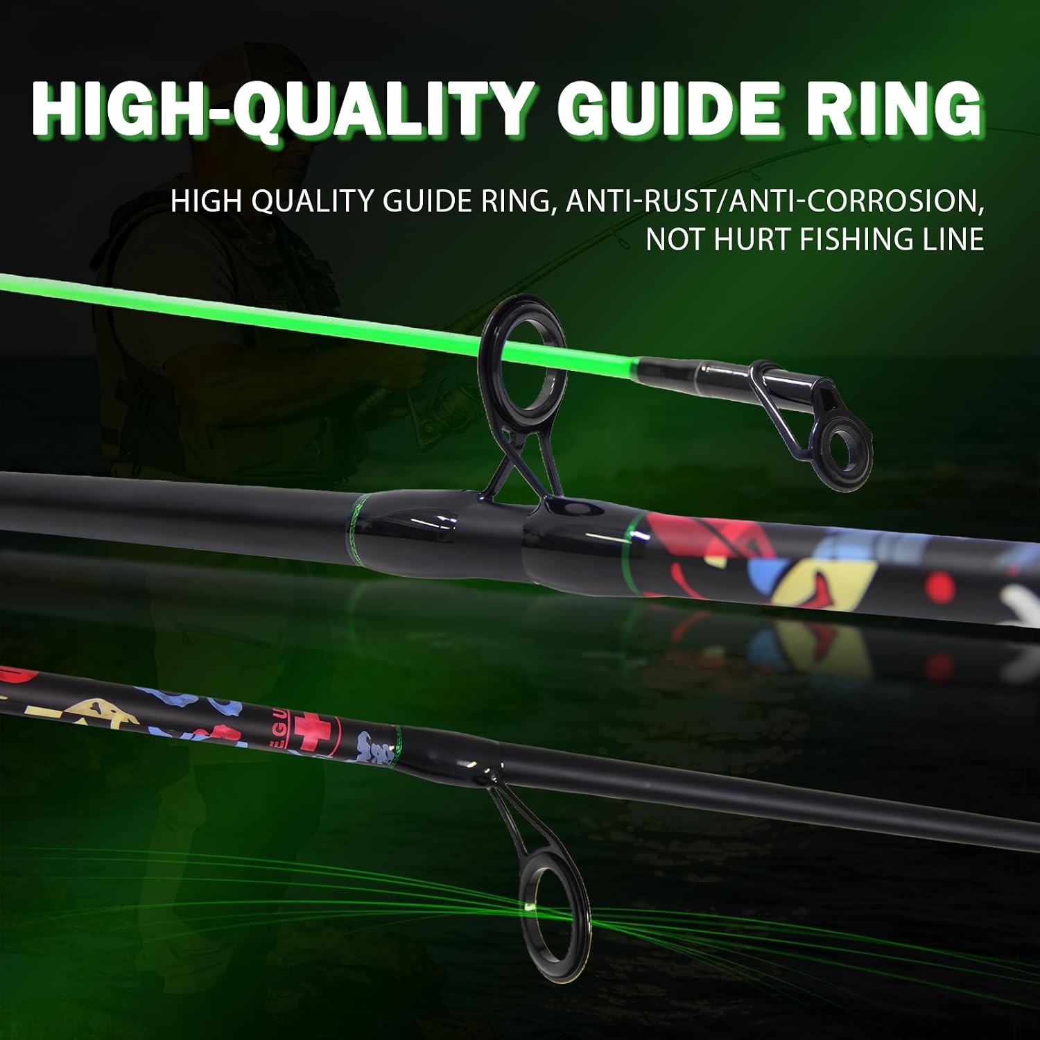 5’6″ Ultra-Light Spinning Fishing Rod Threaded Grip Gun Handle Durable Composite
