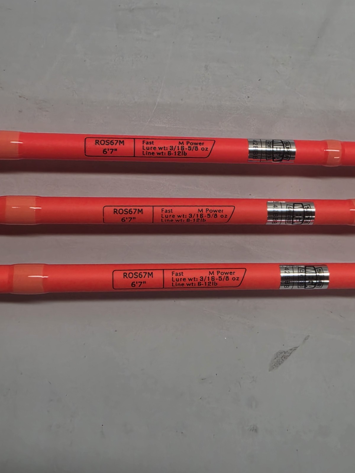 (LOT OF 3) 13 Fishing Radioactive 1 Piece Spinning Rods 6’7″ M Fast