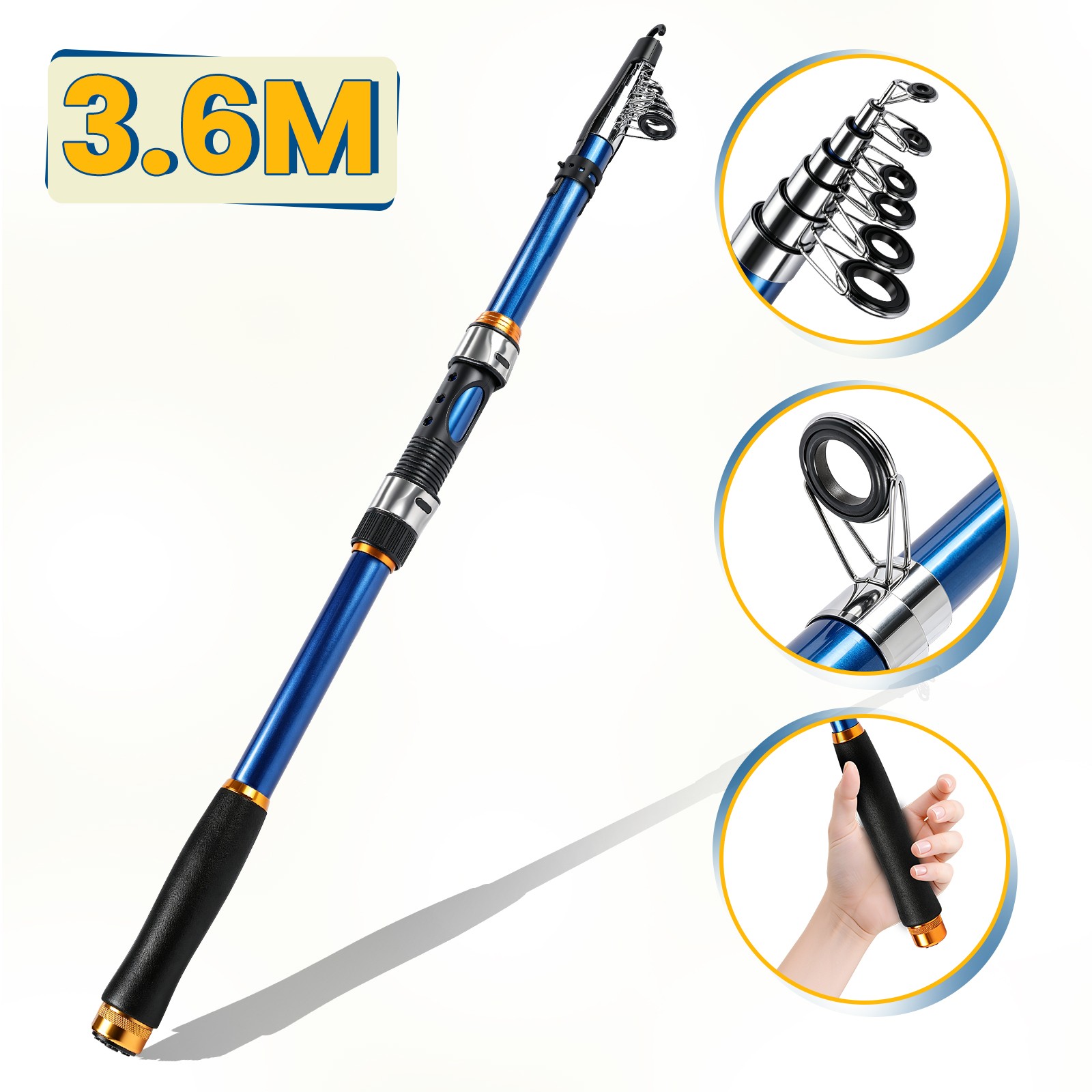 Retractable Fishing Rod Ultra-Light Carbon Fiber, Portable, Adjustable Length