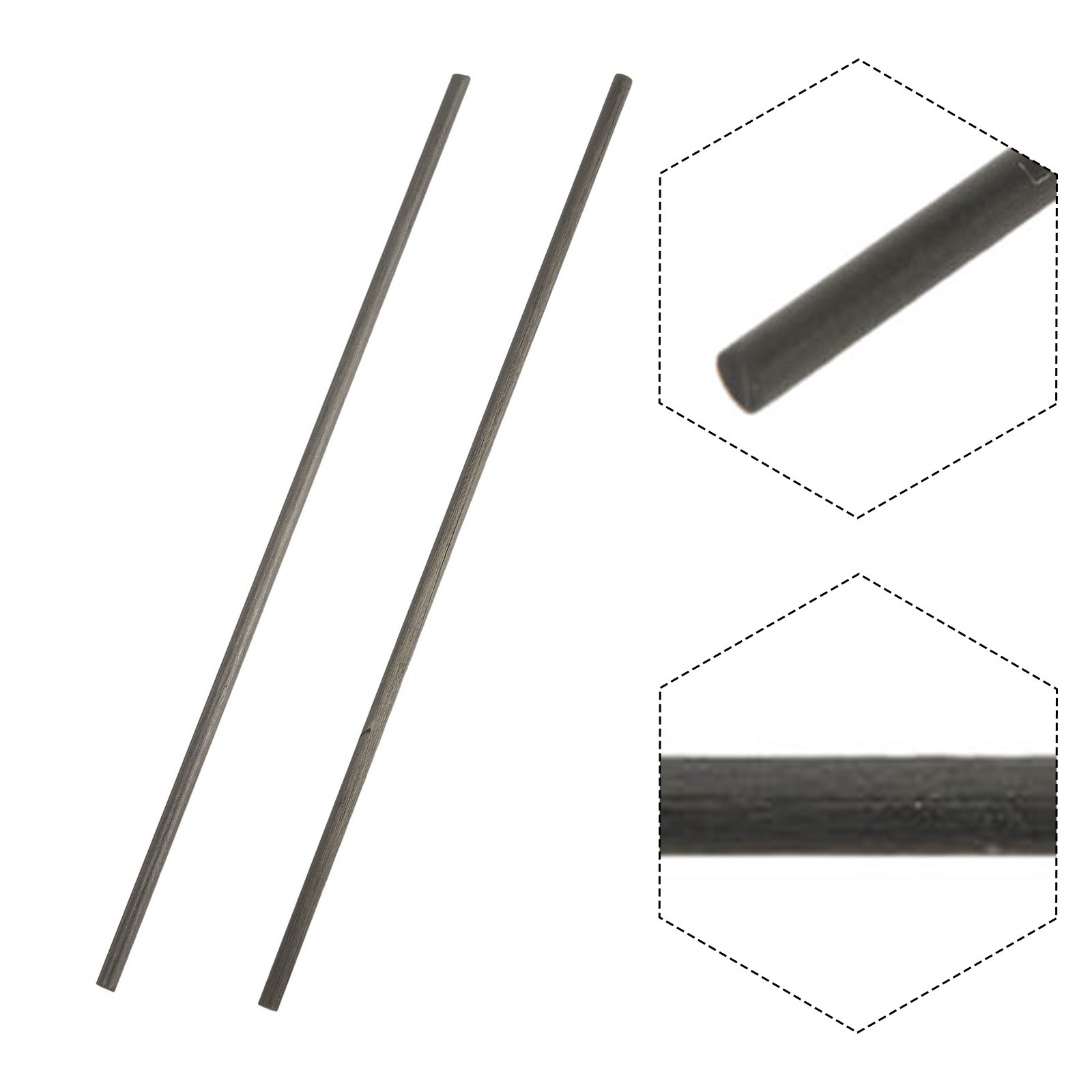 Carbon Fiber Rod Mending Sleeves 1mm-10mm x 10cm for Fishing Rod Restoration