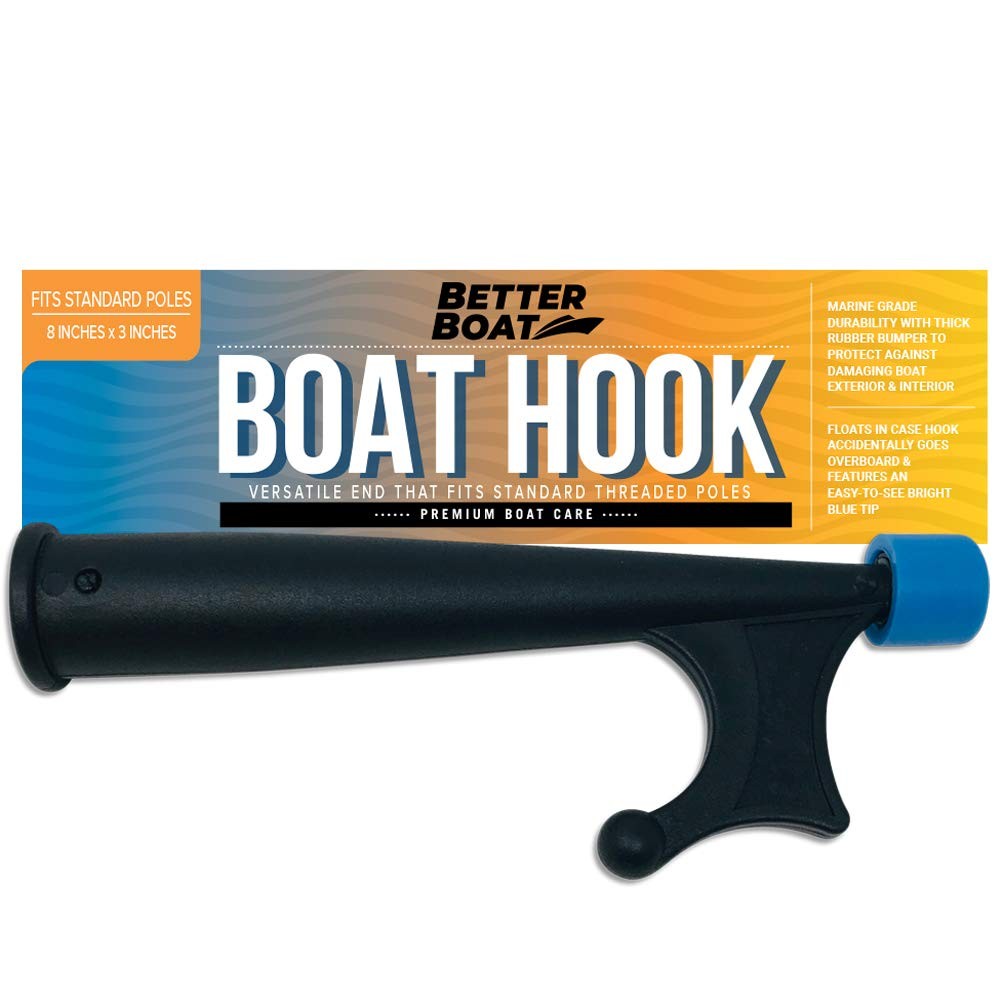 Boat Hook for Pole, Works with Push Pole 3/4″ Thread Screw End, Black