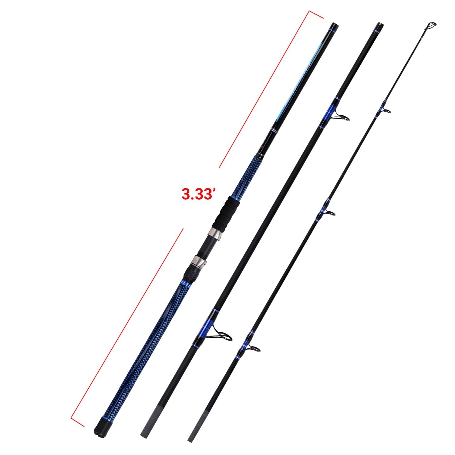 Portable Carbon Surf Fishing Rod – 8’6″ to 15′ Spinning Rod for Saltwater Beach