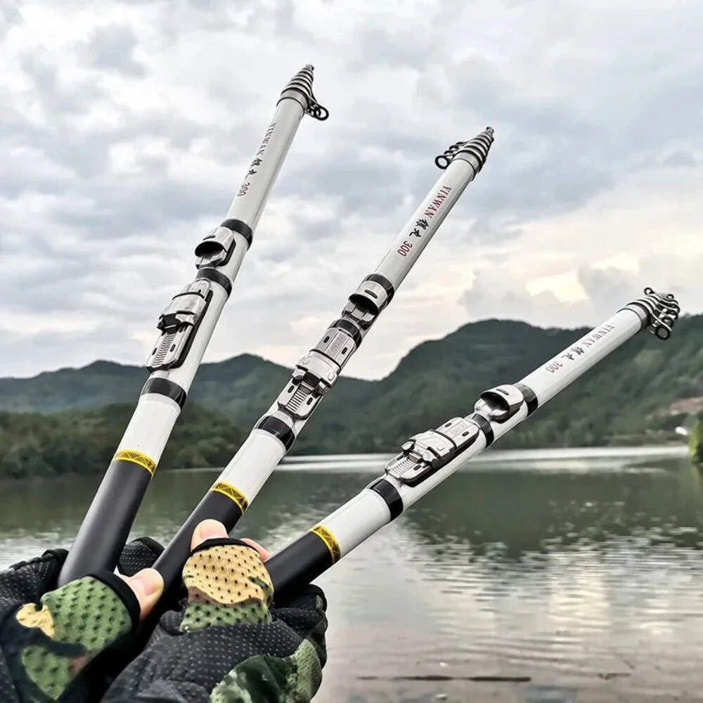 1.8M/2.1M/2.4M/2.7M/3.0M Telescopic Rock Fishing Rod Spinning Fly Carp Feeder Gl