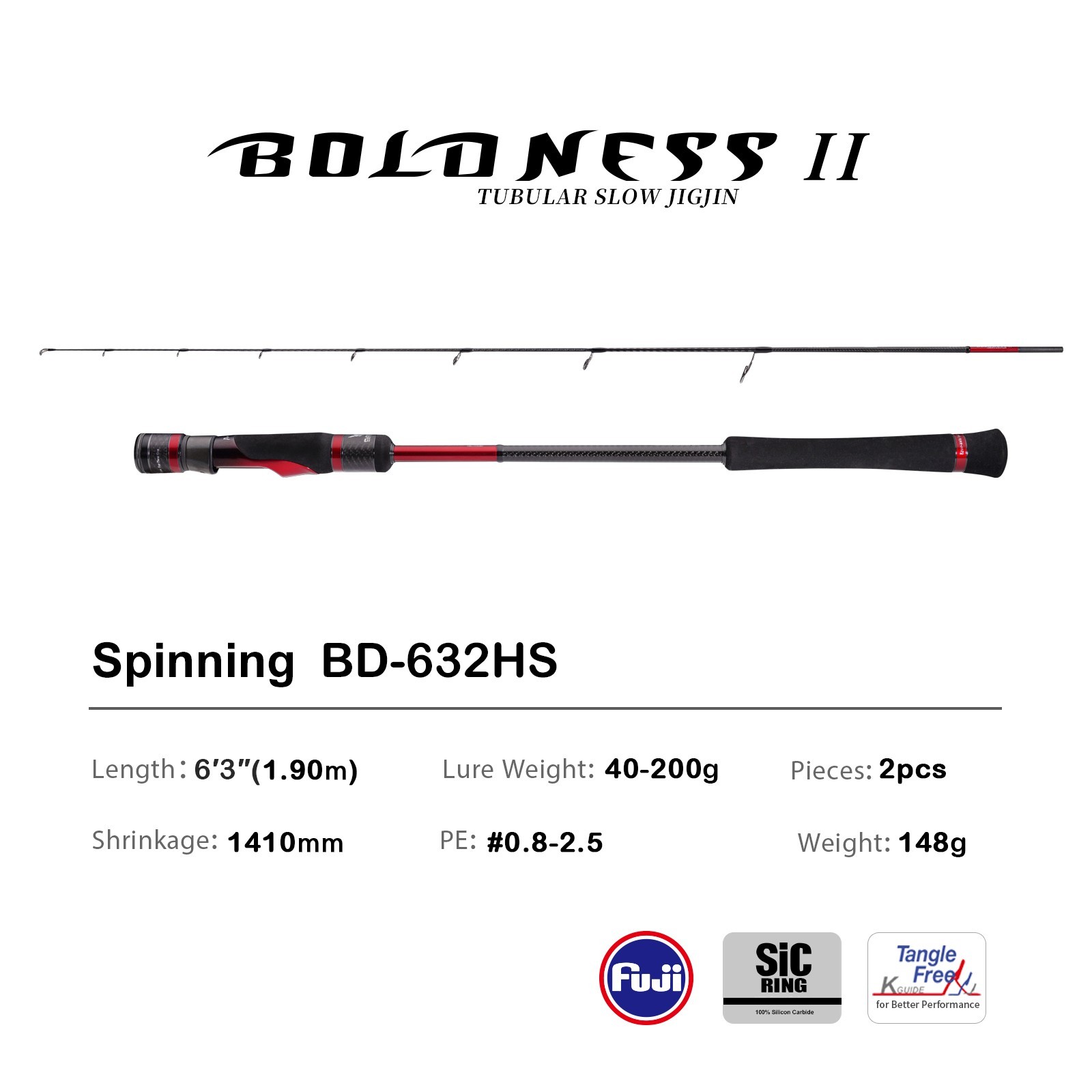 PURELURE BOLDNESS Slow Jigging Rod 1.5-Pieces Jig Sea Boat Big Game Fast Jerk