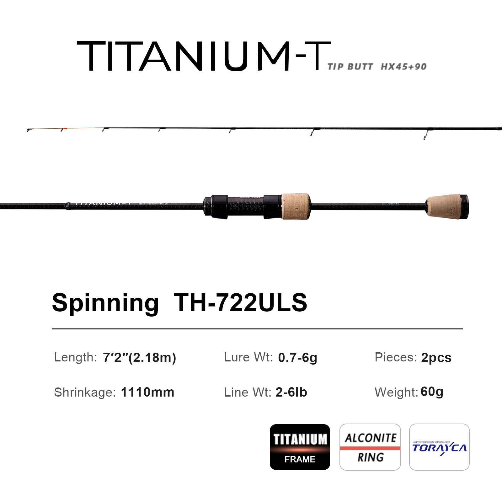 PURELURE Titanium-T XUL BFS Fishing Rod 5-6ft 0.5-6g Ultra Light Trout Bass