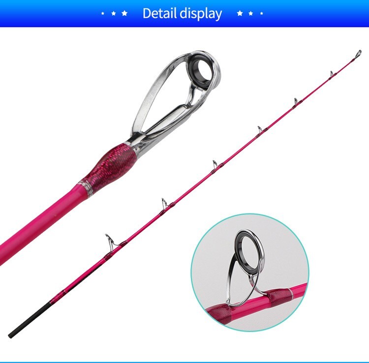 Fishing Rod 1.7M Carbon Fiber Spinning Boat Rod Travel Fast Pole Lure WT 80-120g