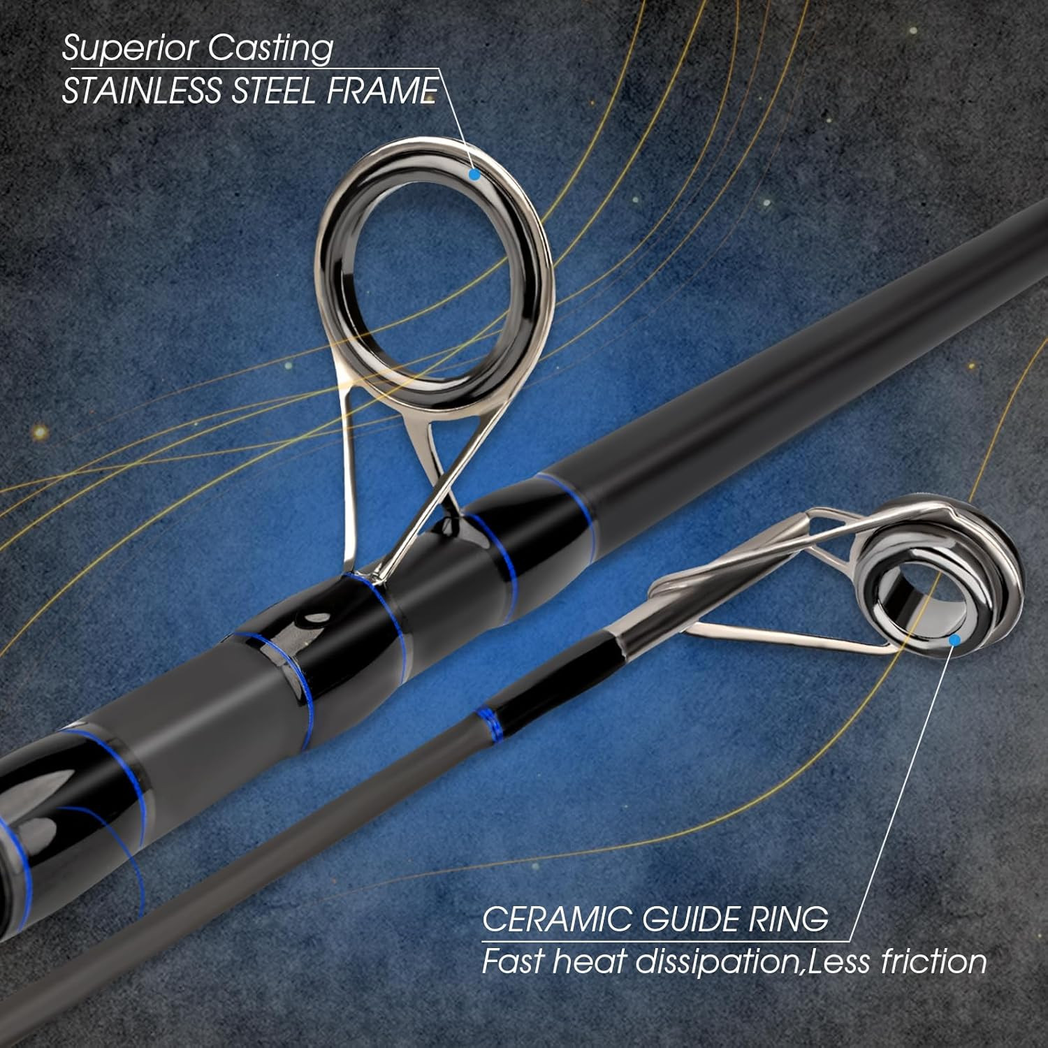 4 Piece/5 Piece Saltwater Travel Rod, Heavy Spinning Fishing Rod Portable Travel