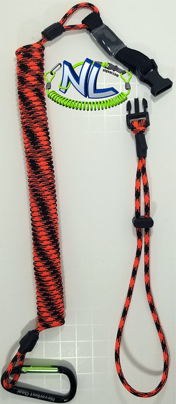 Kayak Fishing Rod Tether Leash w/ quick disconnect Neverlost Gear NL330 Spyder