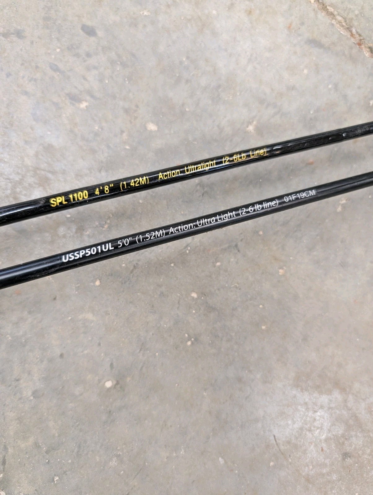 Lot of 2 Shakespeare Ugly Stiks. 5’0 UL GX2 & SPL 1100 4’8″ UL Rods Both 1 Piece