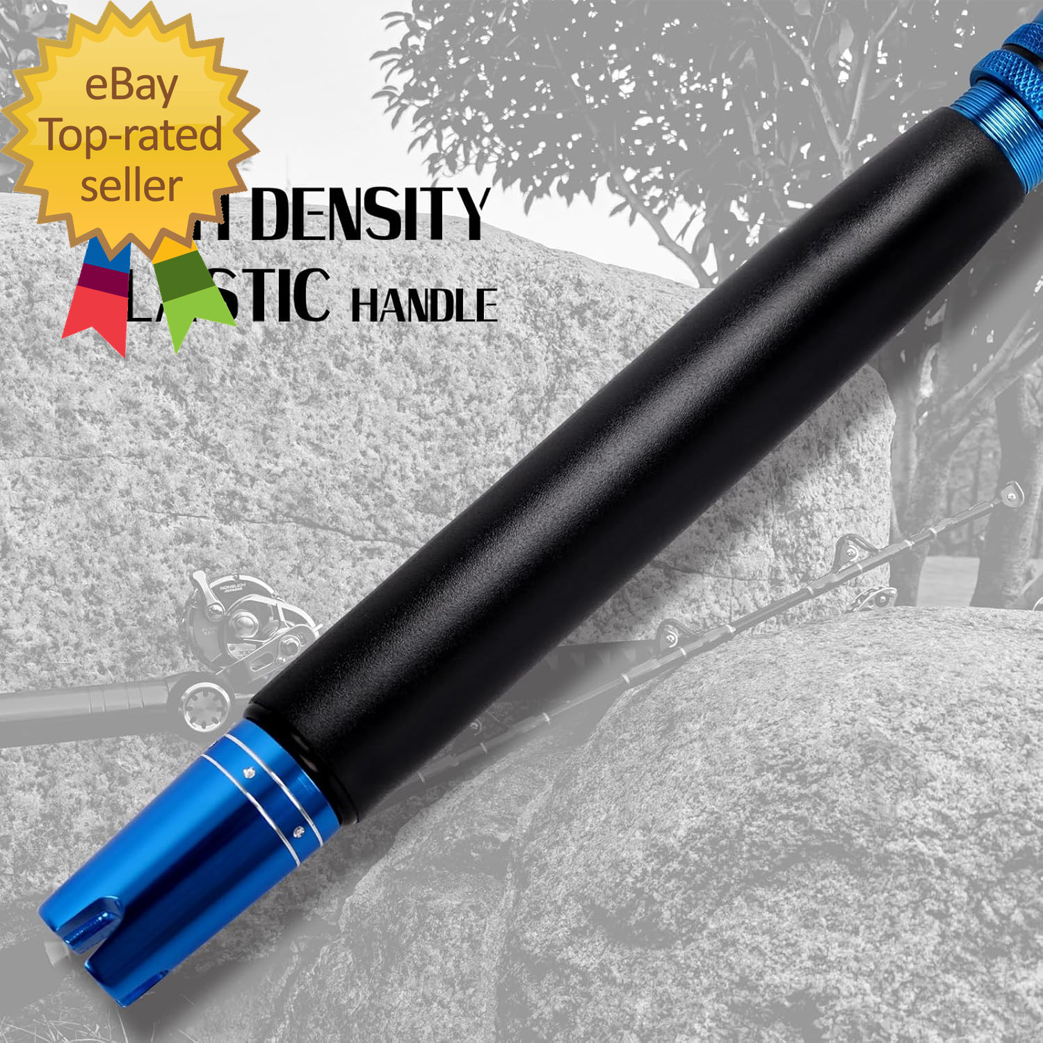 2-Piece Saltwater Offshore Heavy Bent/Straight Butt Trolling Rod Fishing Roller