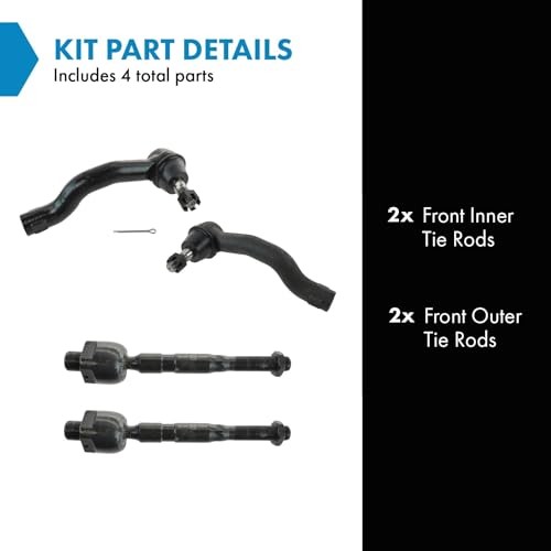 Front Inner and Outer Tie Rod Set 4 Piece for 2005-2019 Nissan PSA55317