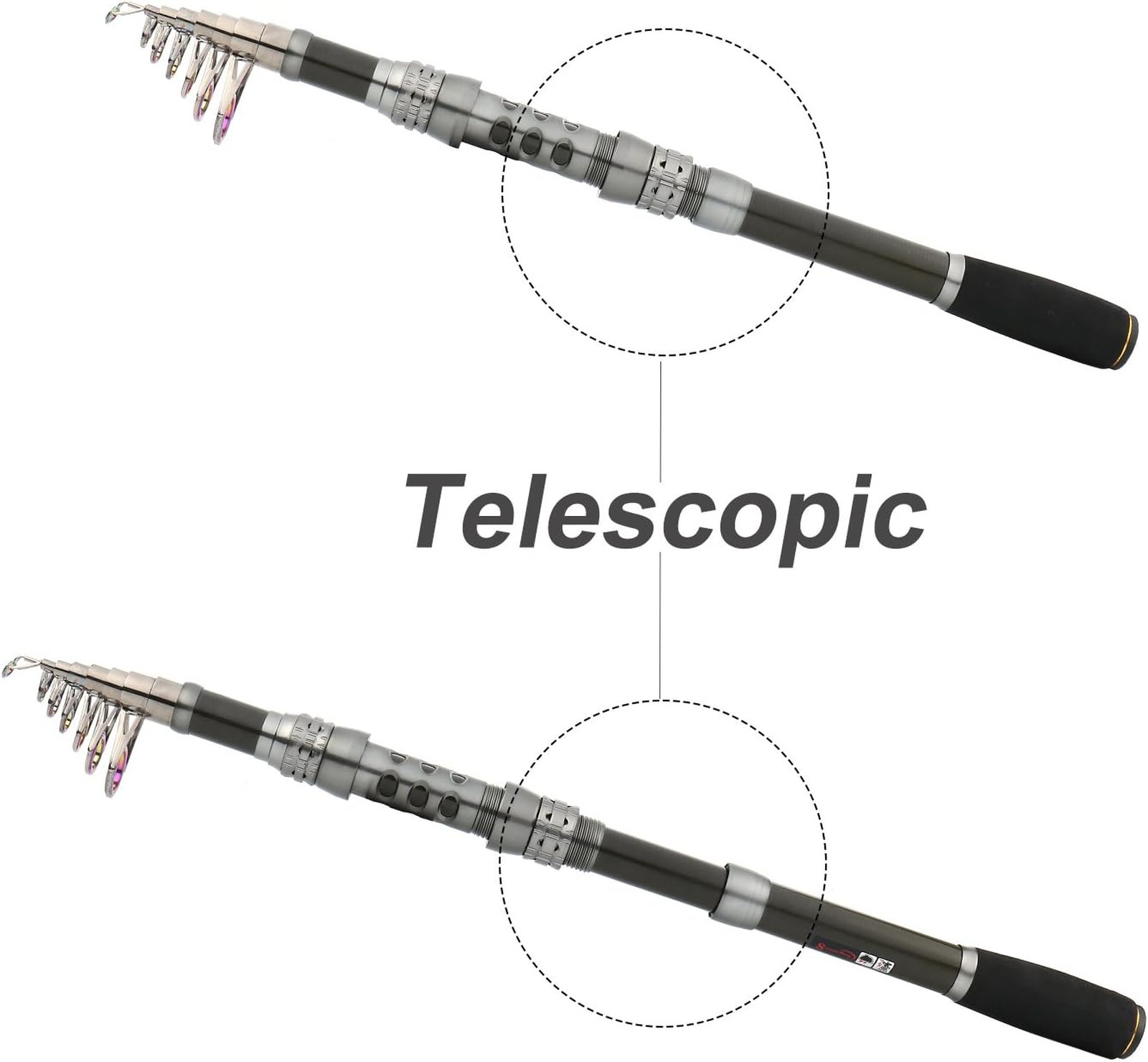 Fishing Rod Reel Combo, Telescopic Fishing Pole, Spinning Reel, Saltwater