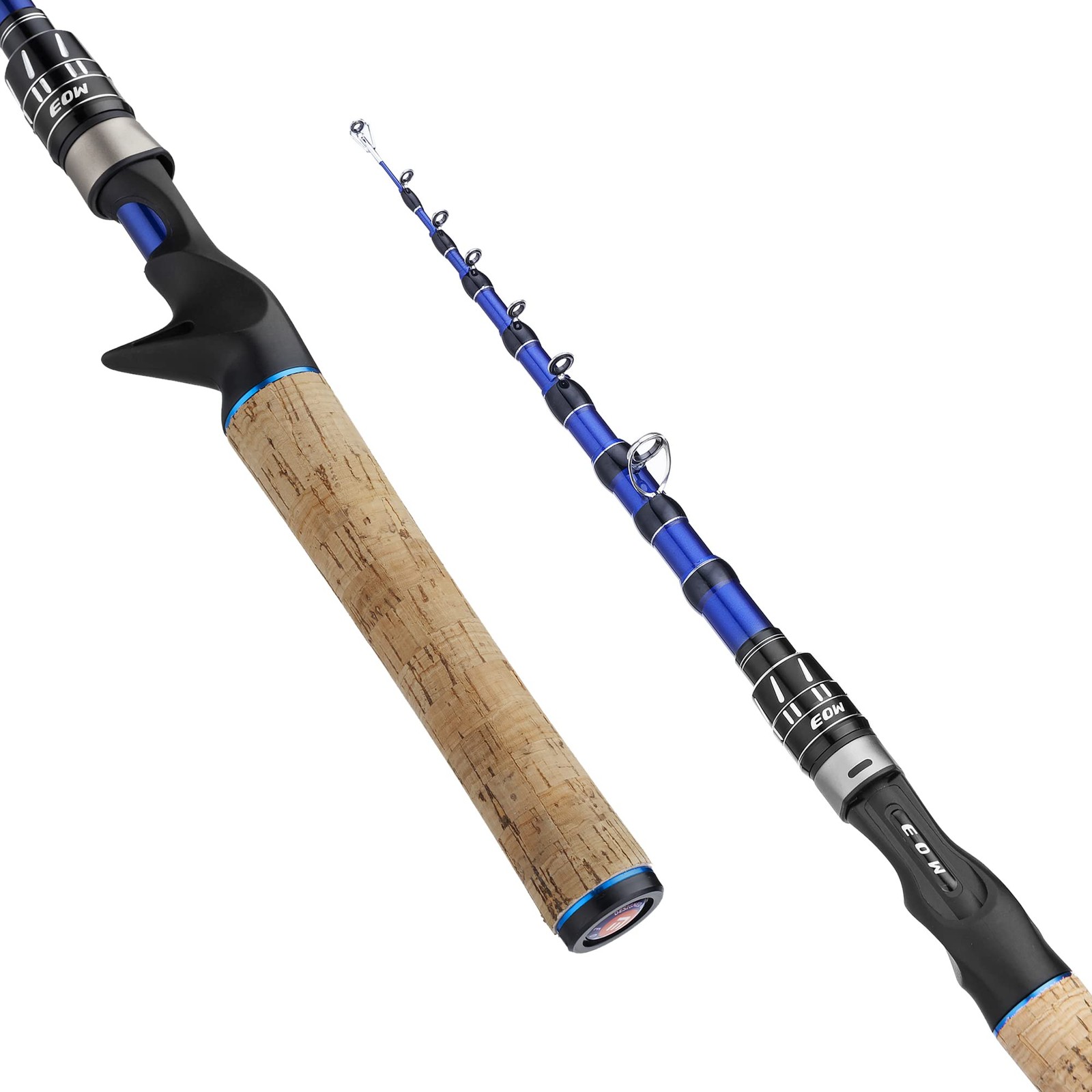 XPEDITE PRO Portable Telescopic Casting and Spinning Fishing Rods, 24T Carbon Bl