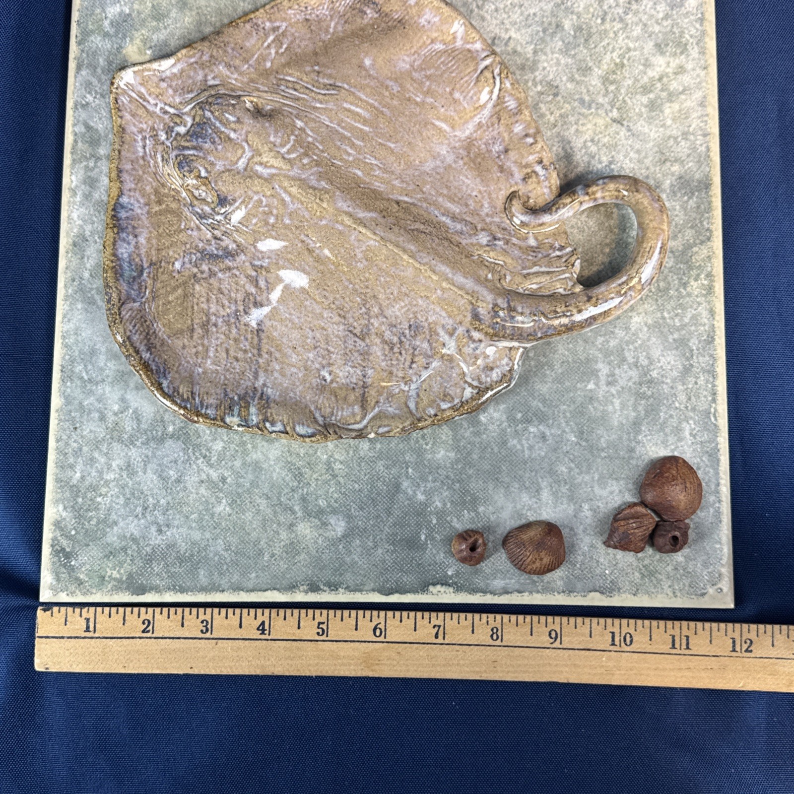 Stingray Wall 3D 12″ Tile Studio Pottery Art Craft-Beach House Ocean Nautical
