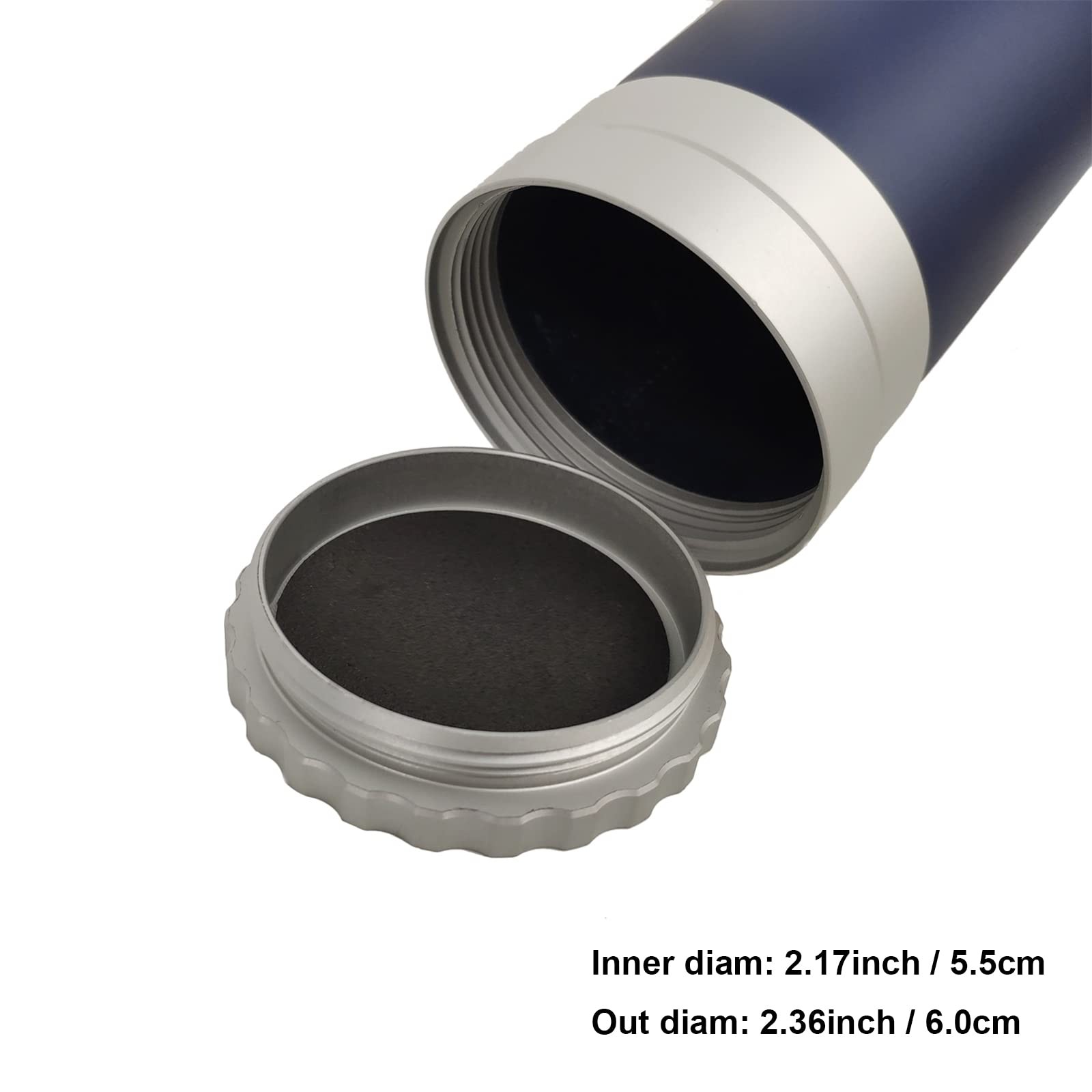 Aventik Carbon Fly Fishing Rod Tube Case Aluminum Cap 9ft 4pcs Blue