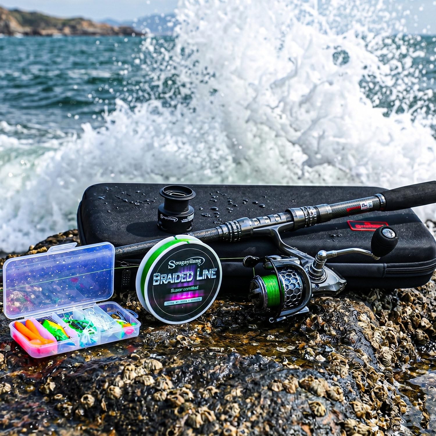 Carbon Fiber Telescopic Fishing Rod Reel Combo with Bag Saltwater Freshwater