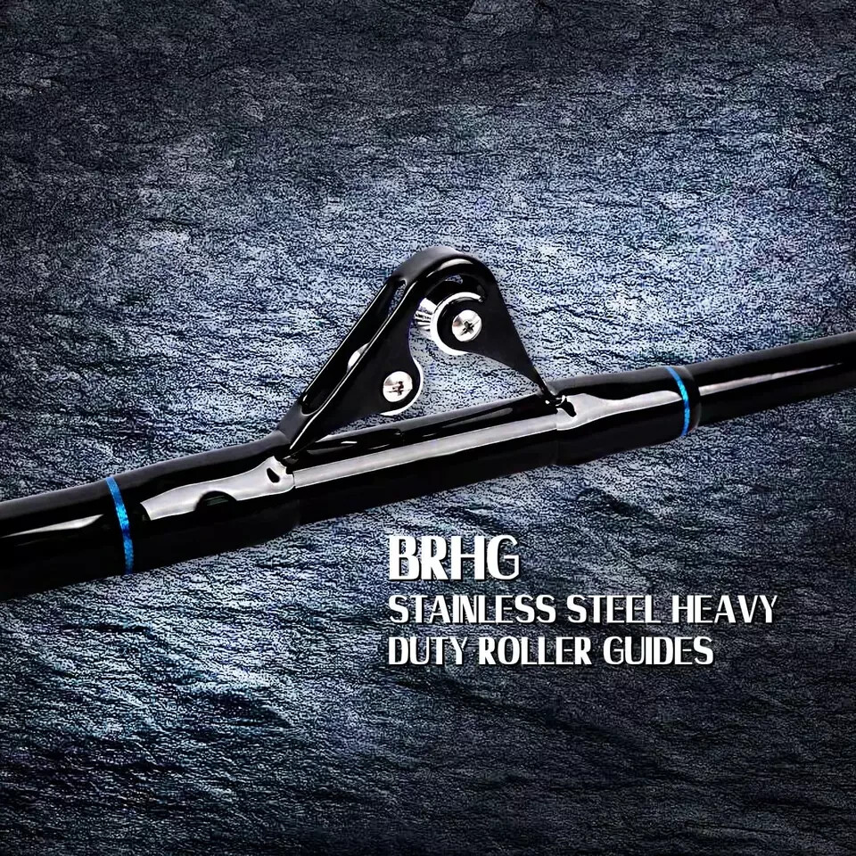 Saltwater Trolling Rod Deep Drop Sea Roller Big Name Boat Heavy Fishing Pole 1PC