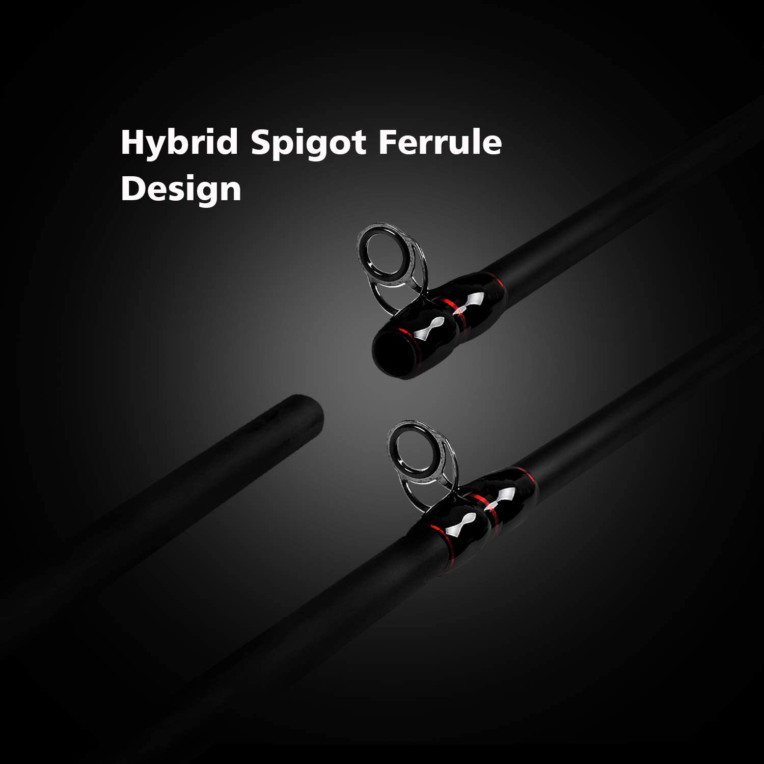 Surf Casting Fishing Rod 2-Piece Graphite Travel Solid Carbon Fiber Cast Pole