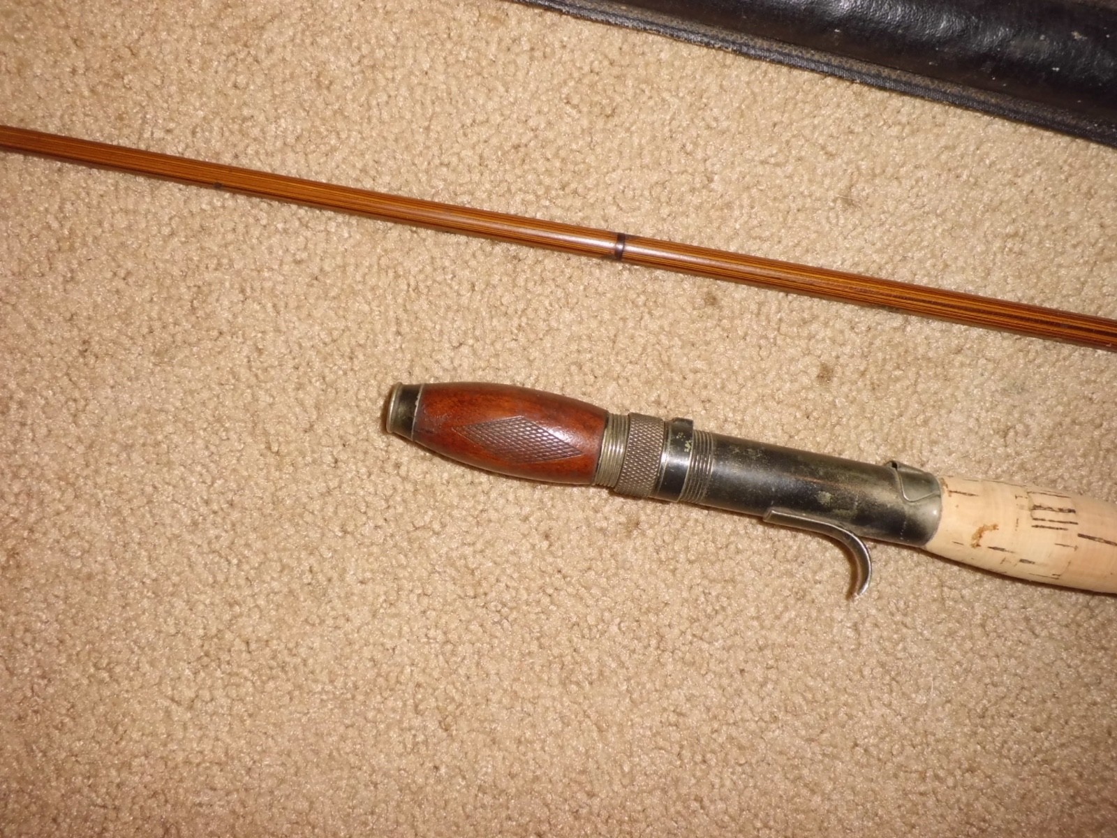 Vintage HEDDON PAL METAL BAMBOO LIKE FINISH BAITCASTING 5’6″ ROD w/ AGATE GUIDES
