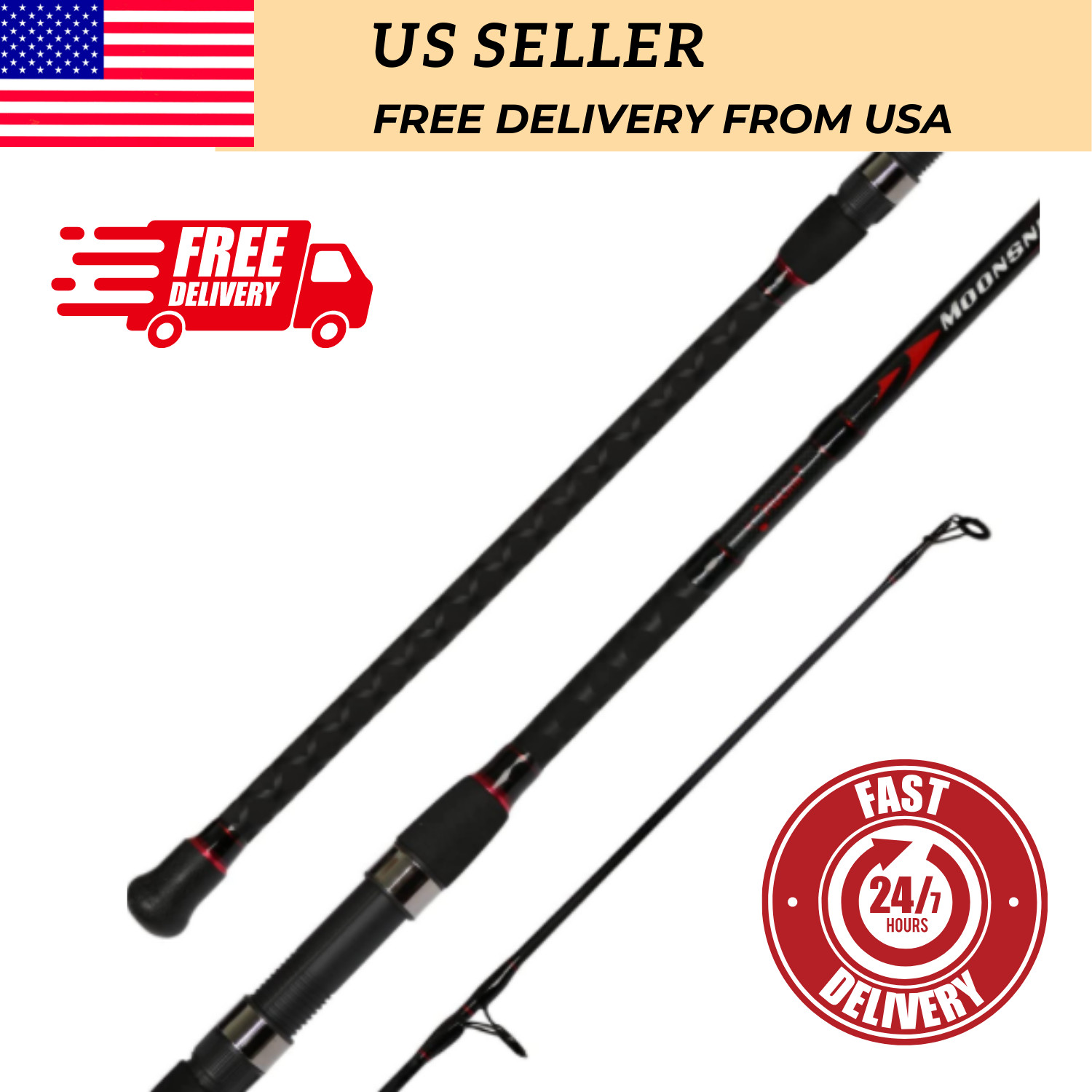 Fishing Rod 2 Piece 10ft Graphite Travel Rod Fiblink Surf Spinning Durable